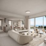 Sovereign Estates   Open living room with a beige sectional sofa glass coffee tables and floor to ceiling windows opening to a terrace with an ocean view 2026 Open living room with a beige sectional sofa glass coffee tables and floor to ceiling windows opening to a terrace with an ocean view