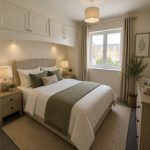 IMG_23_79_largejpg - Sovereign Estates Sovereign Estates Neutral bedroom with a double bed green cushions beige headboard and matching nightstands under built in white cabinets 2026 Neutral bedroom with a double bed green cushions beige headboard and matching nightstands under built in white cabinets