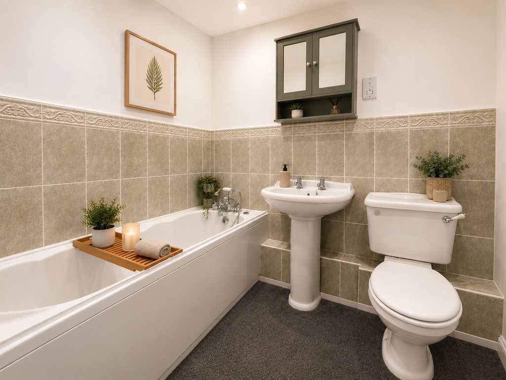 IMG_23_84_largejpg - Sovereign Estates Sovereign Estates A white bathtub with a wooden bath tray holding a candle small plant and a folded towel against tiled walls in a tidy bathroom 2026 A white bathtub with a wooden bath tray holding a candle small plant and a folded towel against tiled walls in a tidy bathroom