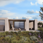 Sovereign Estates   Modern single story house with large glass walls and a shaded outdoor seating area surrounded by desert style landscaping 2026 Modern single story house with large glass walls and a shaded outdoor seating area surrounded by desert style landscaping
